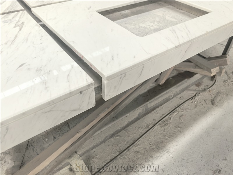 Volakas White Marble Bathroom Countertops