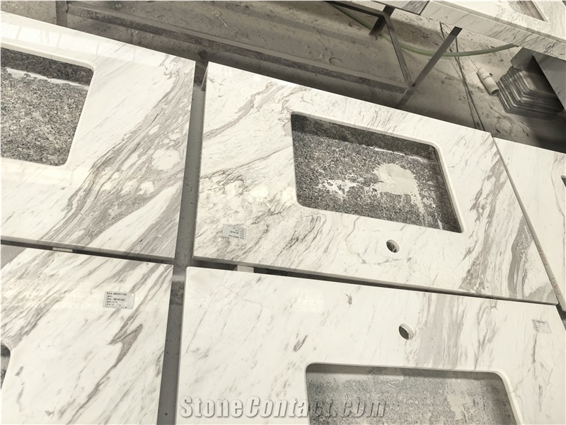 Volakas White Marble Bathroom Countertops