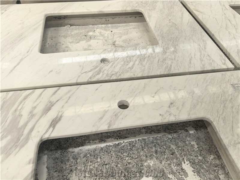 Volakas White Marble Bathroom Countertops