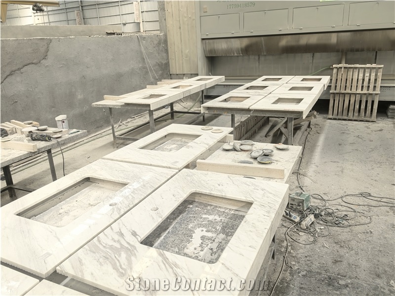 Volakas White Marble Bathroom Countertops