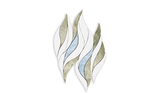 Modern Design Feather-Shaped Marble Water Jet Mosaic Tiles