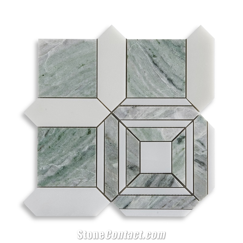 Modern Design Green Mosaic Tiles For Bathroom Wall