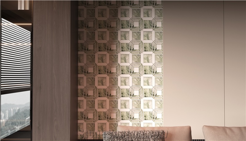 Modern Design Green Mosaic Tiles For Bathroom Wall