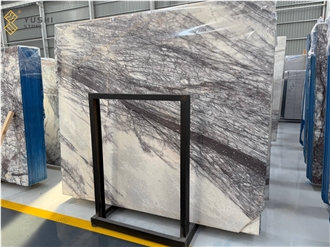 Natural Marble Polished Lilac Marble Slabs For Home Wall
