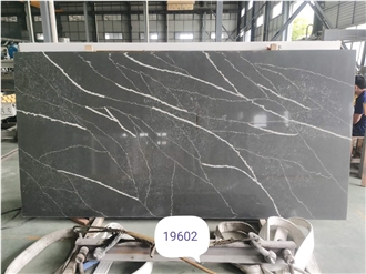 China Factory Artificial Calacatta Grey Quartz Series