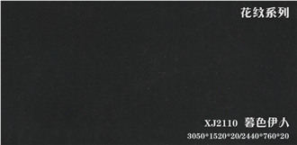 Honed Black Quartz Slabs For Building Decoration Materials