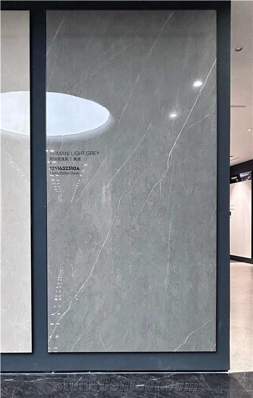 China Armani Grey Polished 12Mm Porcelain Slabs