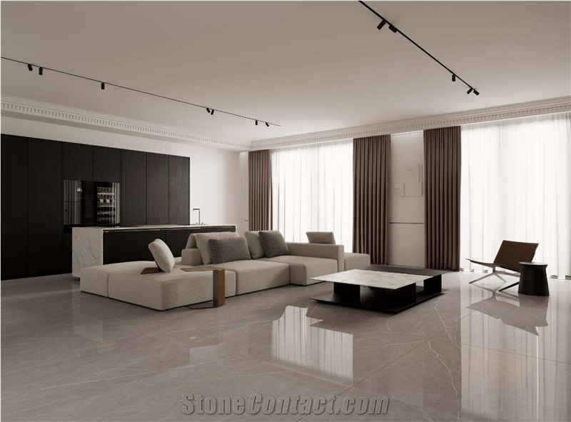 China Armanigrey Polished 12Mm Sintered Stone Slabs