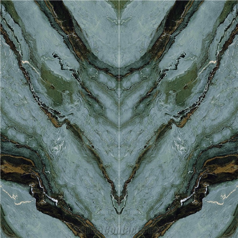 China Dreaming Green Polished 12Mm Sintered Stone Slabs