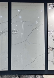China SNOW WHITE Polished 12Mm Porcelain Slabs