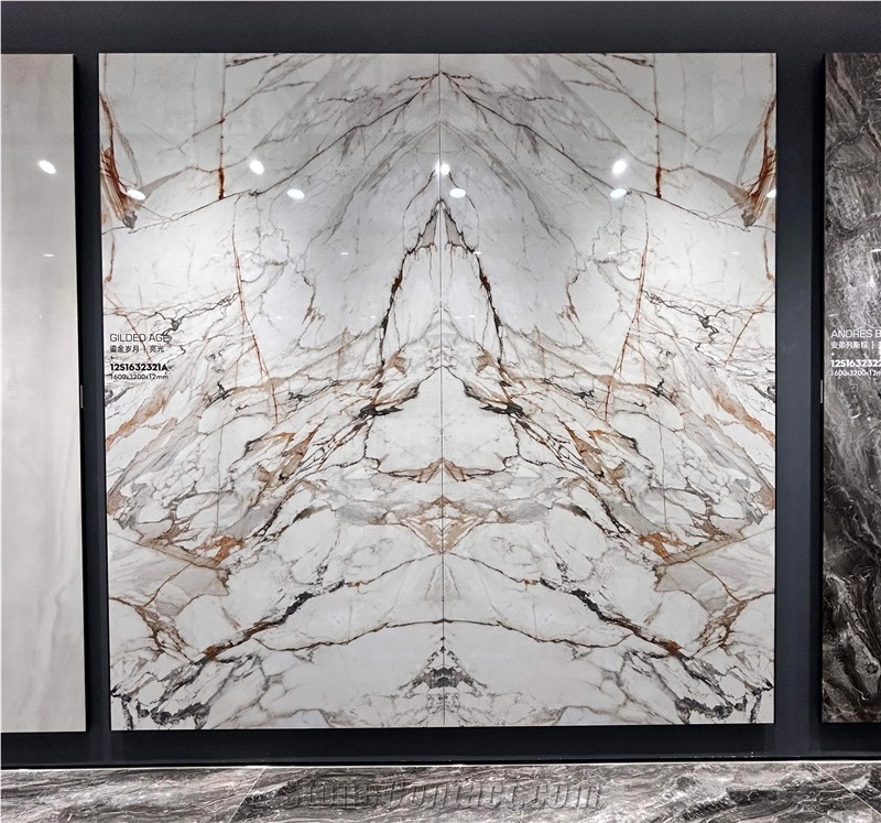 Chinese Arabescato Gold Gold Polished 12Mm Porcelain Tiles