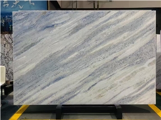 Blue Crystal Marble Slab Pattern For Cutting Size
