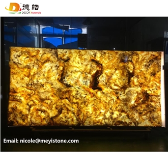 Backlit Onyx Translucent Stone For Wall Acrylic Solid Surface
