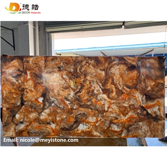 Translucent Stone Backlit Onyx Solid Surface Slabs