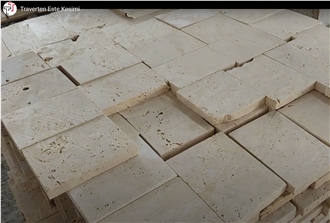 Denizli Classic Light Travertine – Sawn Cut Tiles
