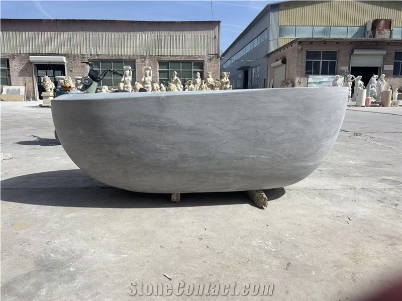 Cheaper Blue Limestone Bathroom Bathtub Surround