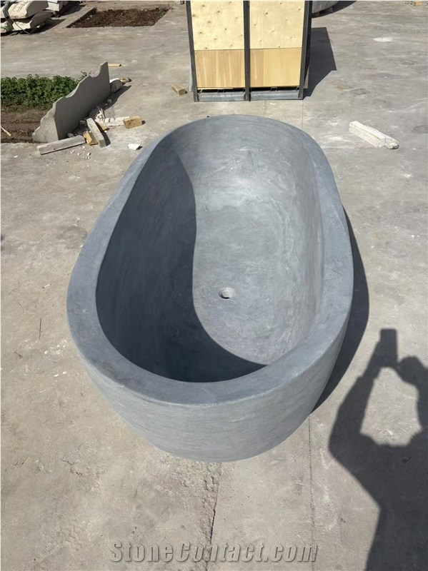 Cheaper Blue Limestone Bathroom Bathtub Surround