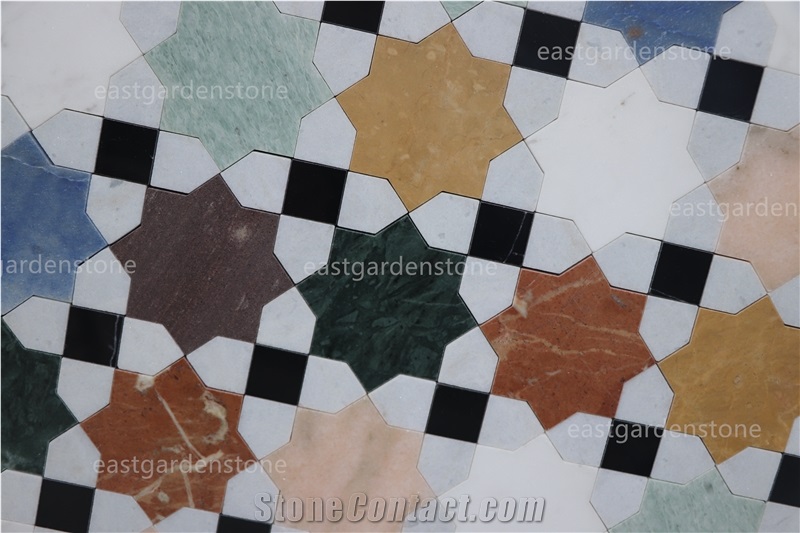 Art Deco Design Malta Marble Mosaic Tiles For Wall & Floor