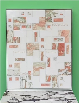 Norwegian Rose Marble Tile Mosaic Wall Mosaic Design