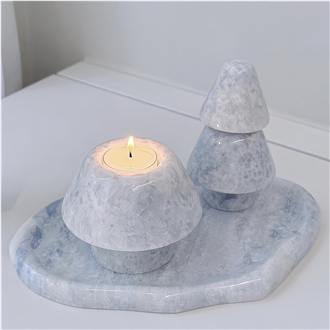 Cristalita Ocean Blue Marble Candle Holder