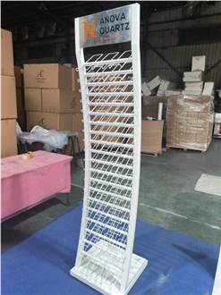 White Iron Wire Arc Floor-Standing Display Rack