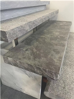 Silver Grey Limestone Steps Tiles Pool Tread