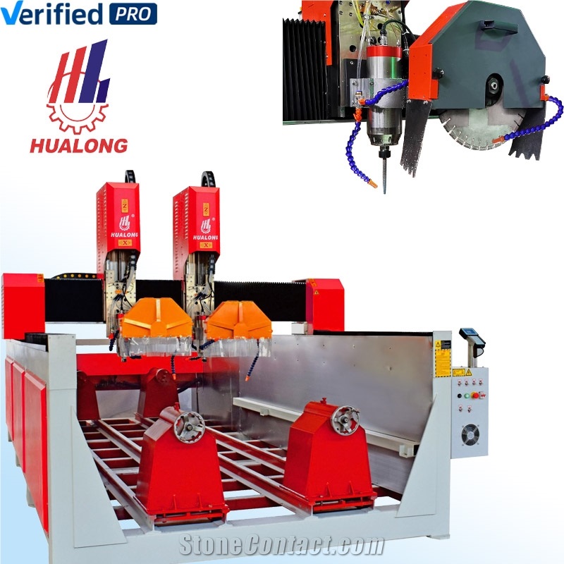 4 Axis Marble Router Equipment Stone Column CNC Carving Machine