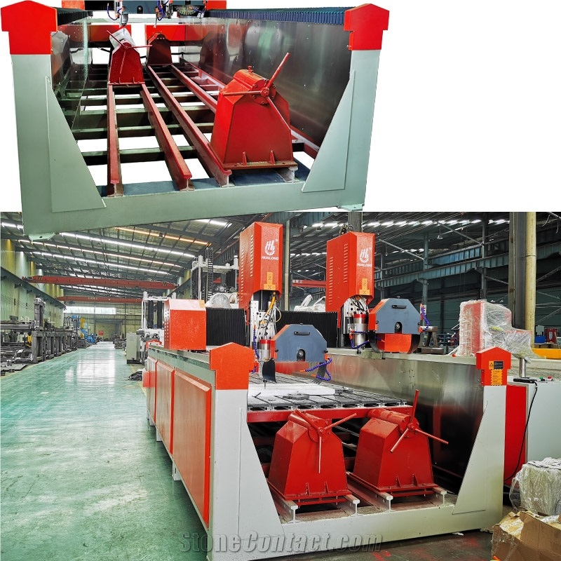 4 Axis Marble Router Equipment Stone Column CNC Carving Machine