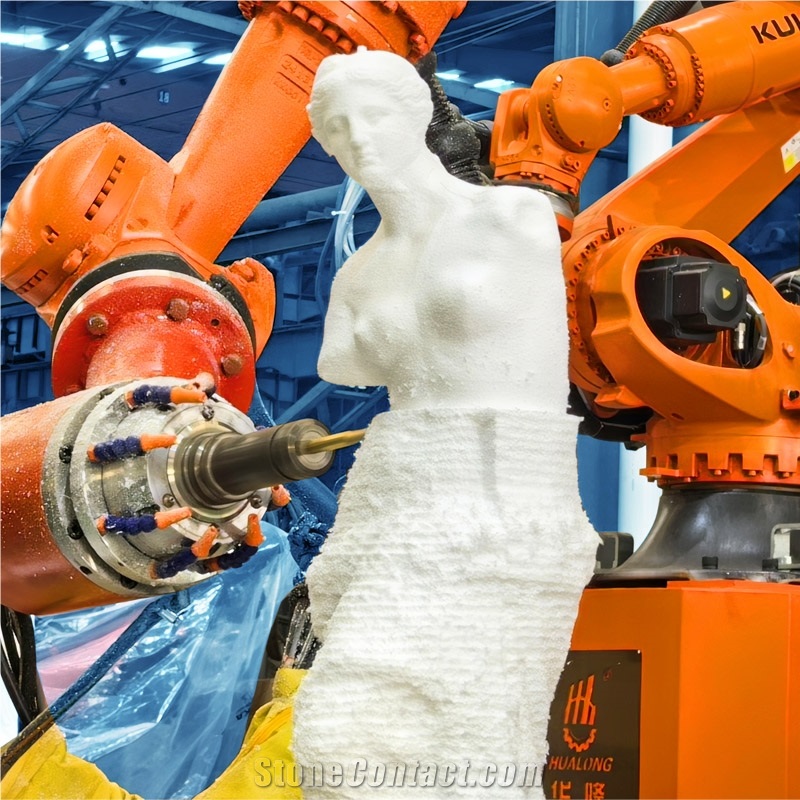 7-Axis Robotic Stone Engraving 3D Marble Statue CNC Carving Machine