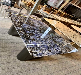 High Quality Bolivia Blue Marble Table Top