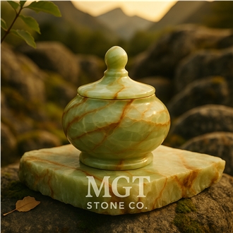 Natural Stone Masterpiece Handcrafted Onyx Decorative Jar