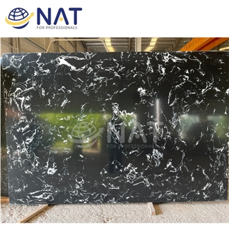 Black Artificial Marble Slab Artificial Calacatta