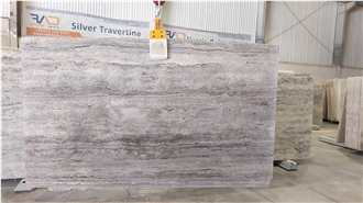 Silver Travertine Slabs