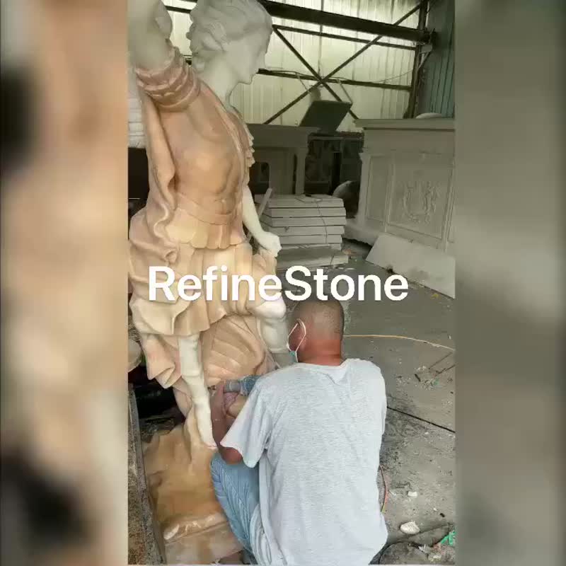 Chinese white marble Life size virgin maria marble statue