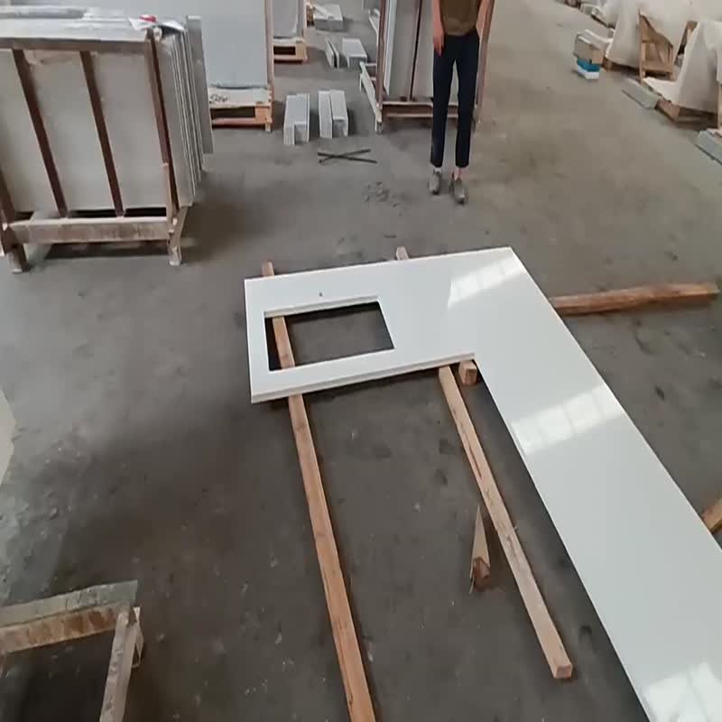 Popular Pure White Quartz Bath Countertop And Vanity Top