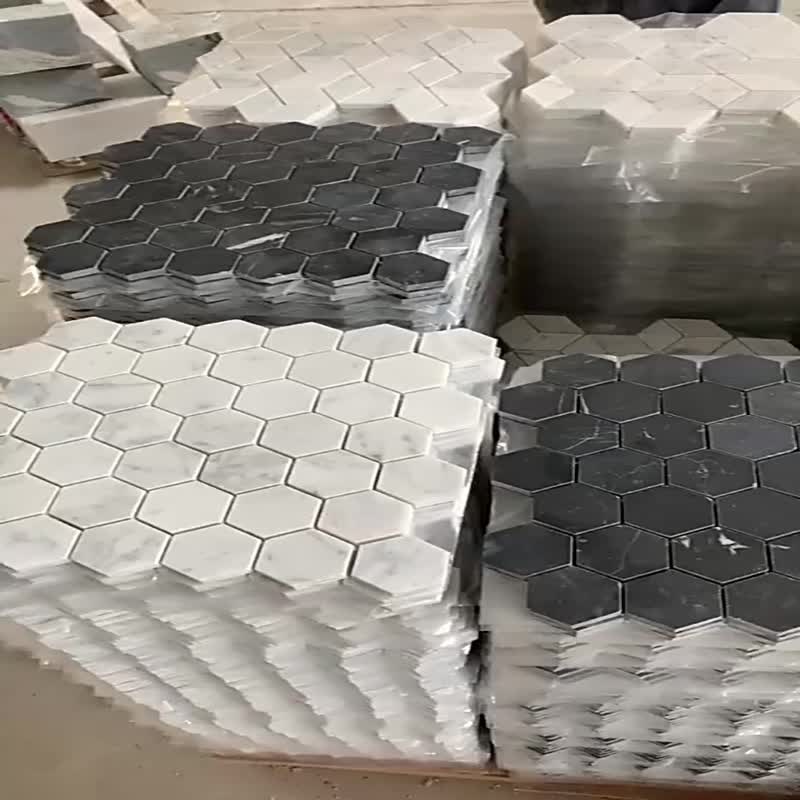 Italy Gold Marble Stone Mosaic Tile For Bathroom Floor