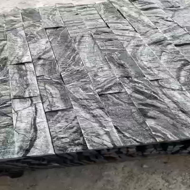 15X60CM China Natural Split Black Wooden Marble Wall Panel
