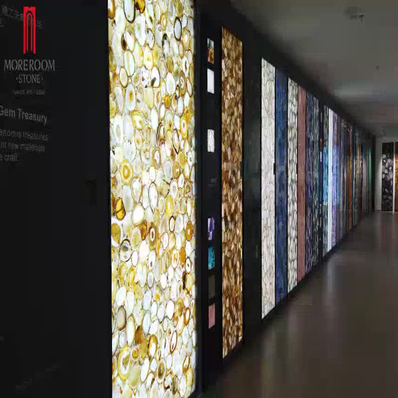 Natural Luxury Translucent Agate Stone Green Agate Floor