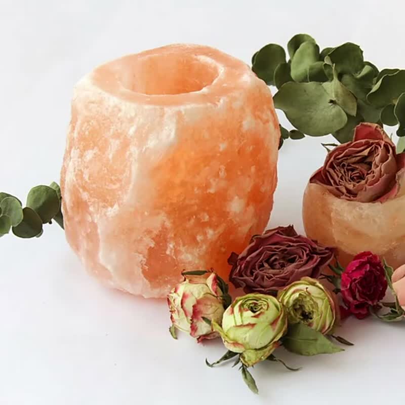 Western Style Himalayan Salt Natural Crystal Candle Holder