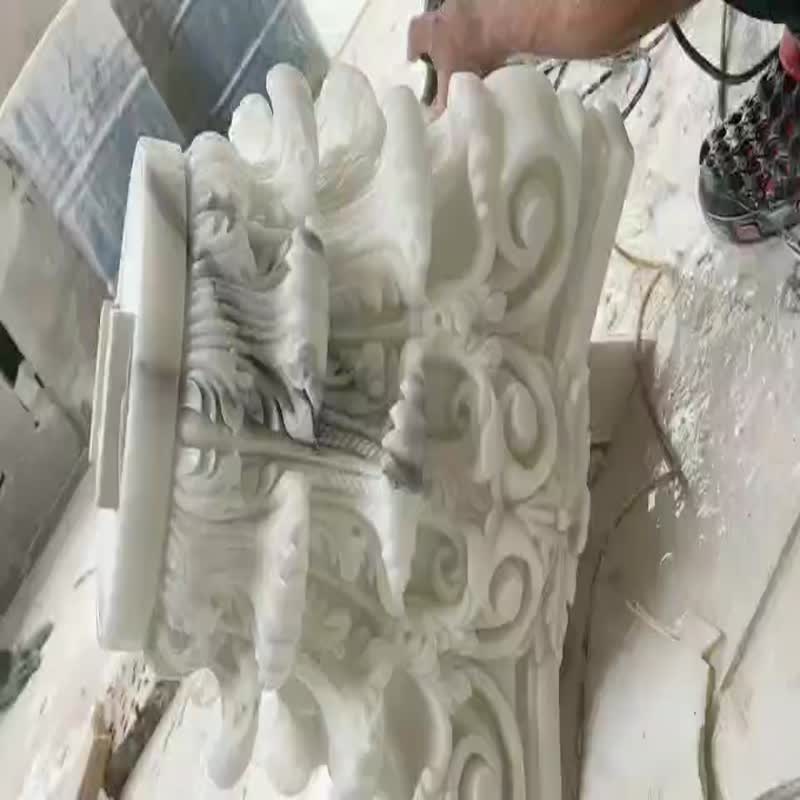 Guangxi White Marble Stone Roman Column Sculptured