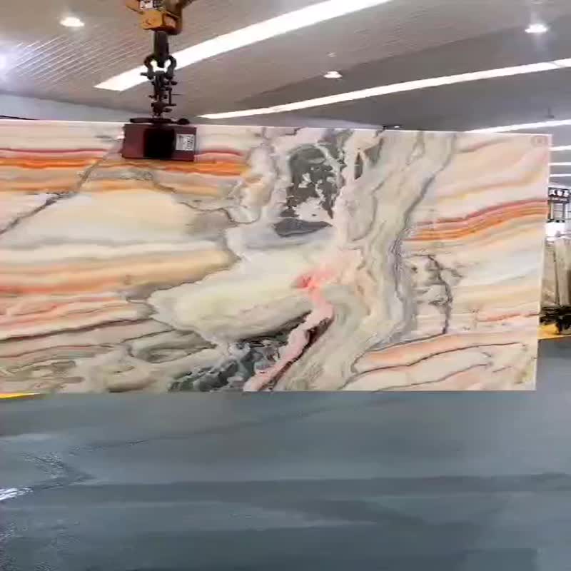 Natural Stone Big Slab Interior Design Rainbow Onyx
