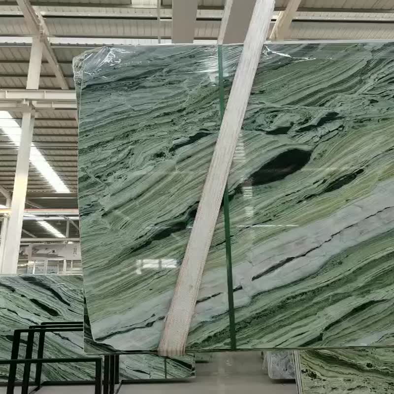 Raggio Verde Marble Jade Green Book Matched On Wall - Global Stone ...