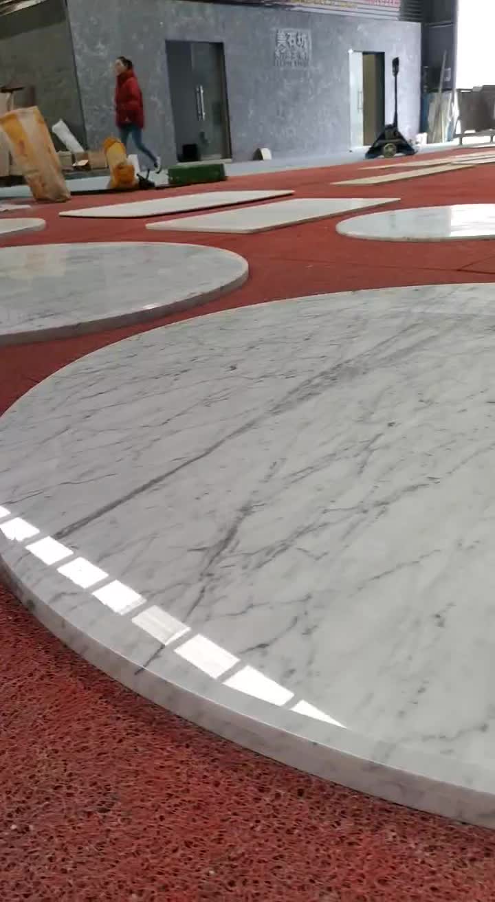 10 Seats Stone Rotatable Dining Table Marble Panda Furniture