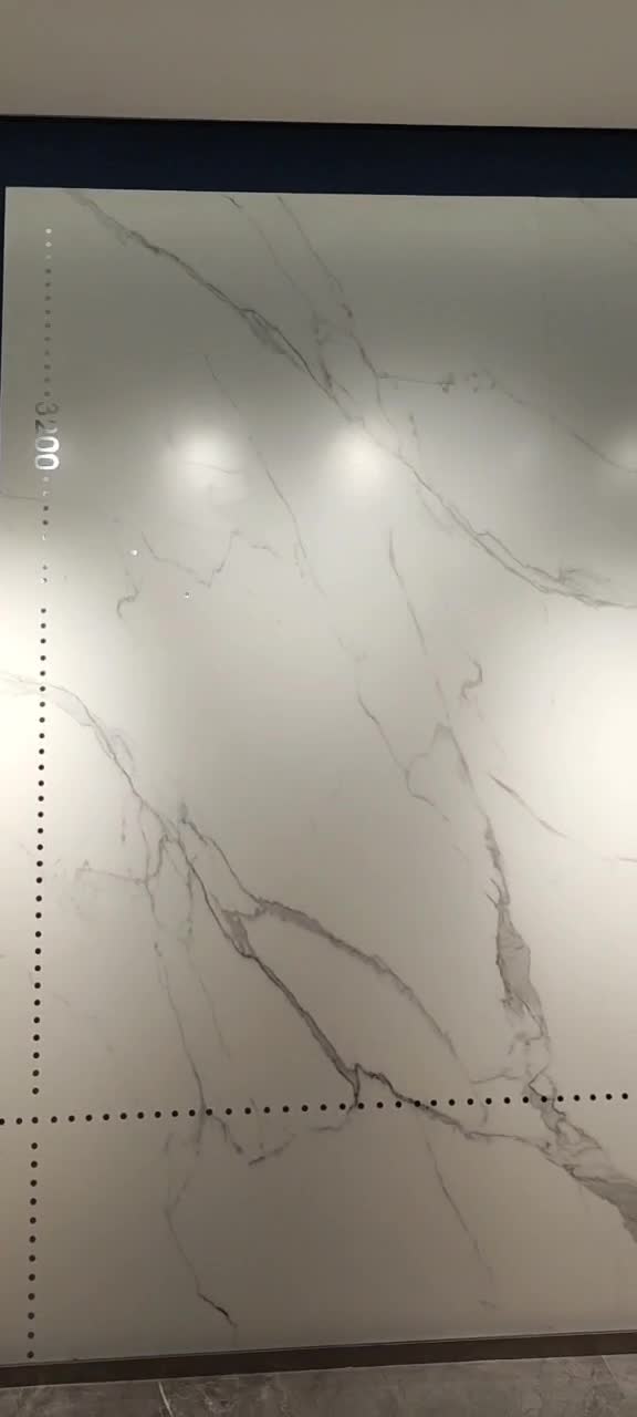 1600*3200MM BOOKMATCH GLOSSY GREECE WHITE SINTERED STONE
