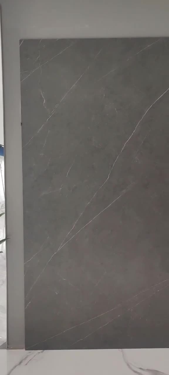 1600*3200MM  GLOSSY ARMANI DARK GREY SINTERED  STONE SLAB