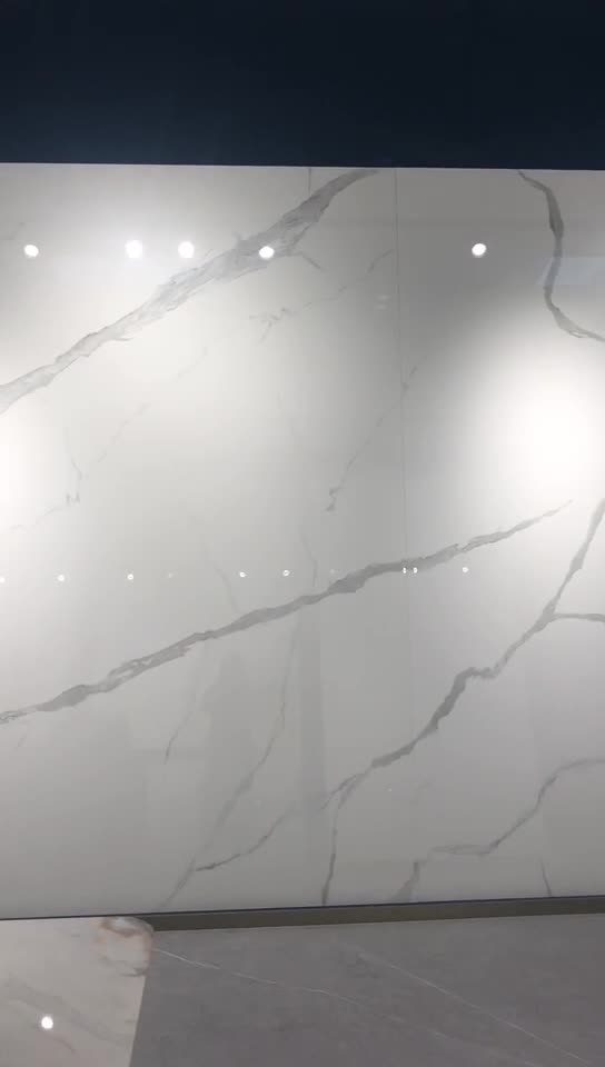 1600*3200MM GLOSSY FRAGRANT SNOW WHITE PORCELAIN SLAB