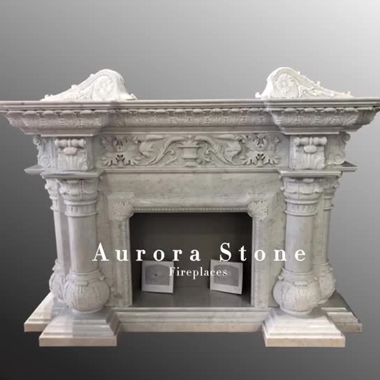Italy Classic Carving Fireplace In Carrara Marble