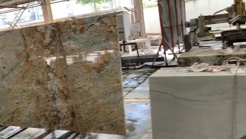 Giallo Santa Cecilia Granite Prefab Countertop Vanity Tops