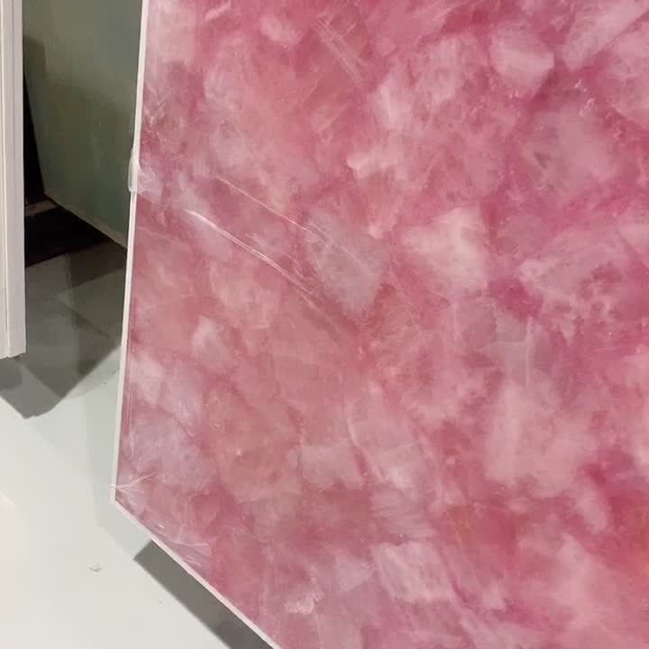 Pink Agate Stone Semiprecious Slab For Interior Wall Decor