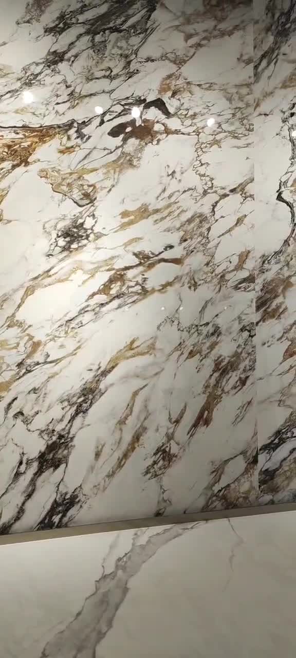1600*3200MM  GLOSSY ITALIAN GOLDEN  WHITE  PORCELAIN SLAB